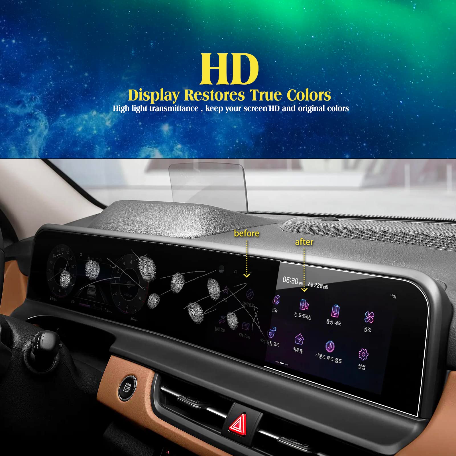 Eueky 2Pcs Kia Seltos 2024 Screen Protector For 2024 Kia Seltos 2024 10.25 Inch Dual Panoramic Displays Compatible With 2024 Kia